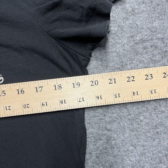 Harley Davidson V Neck Short Sleeve Shirt Women's Large Black Cotton Made in USA - Picture 7 of 8